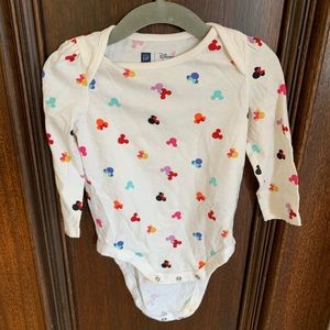 Mickey Mouse Print Longsleeve Onesie